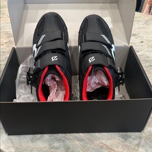 Peloton Black and Red Cycling Shoes